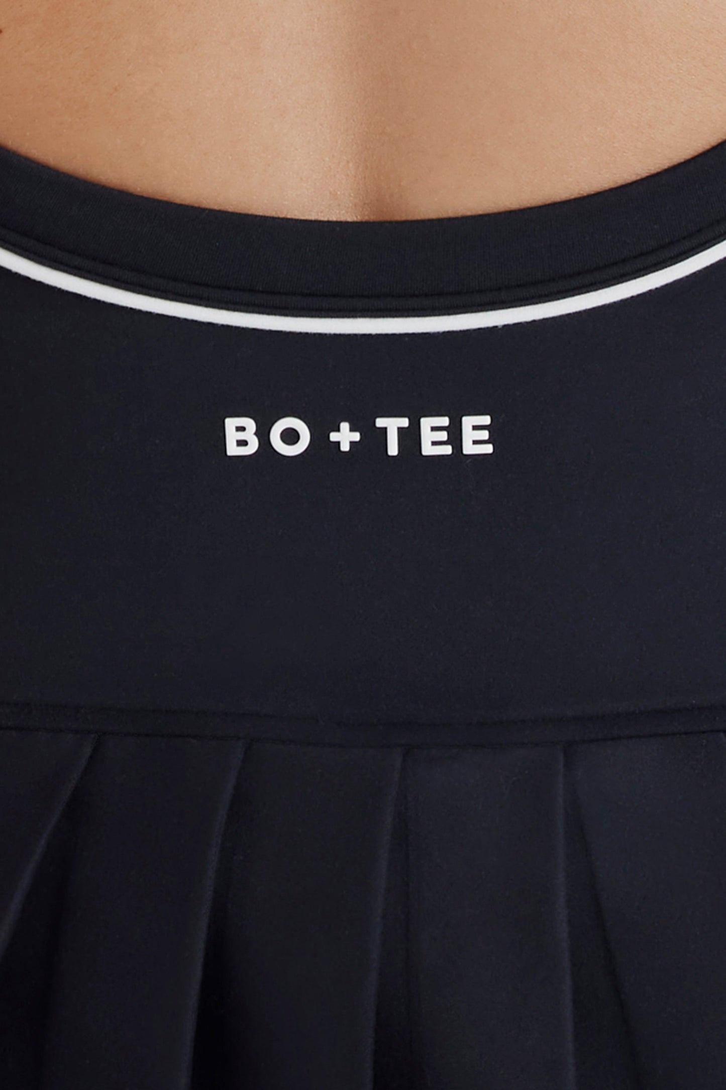 Soft Active Crossback Pleated Tennis Dress in Black