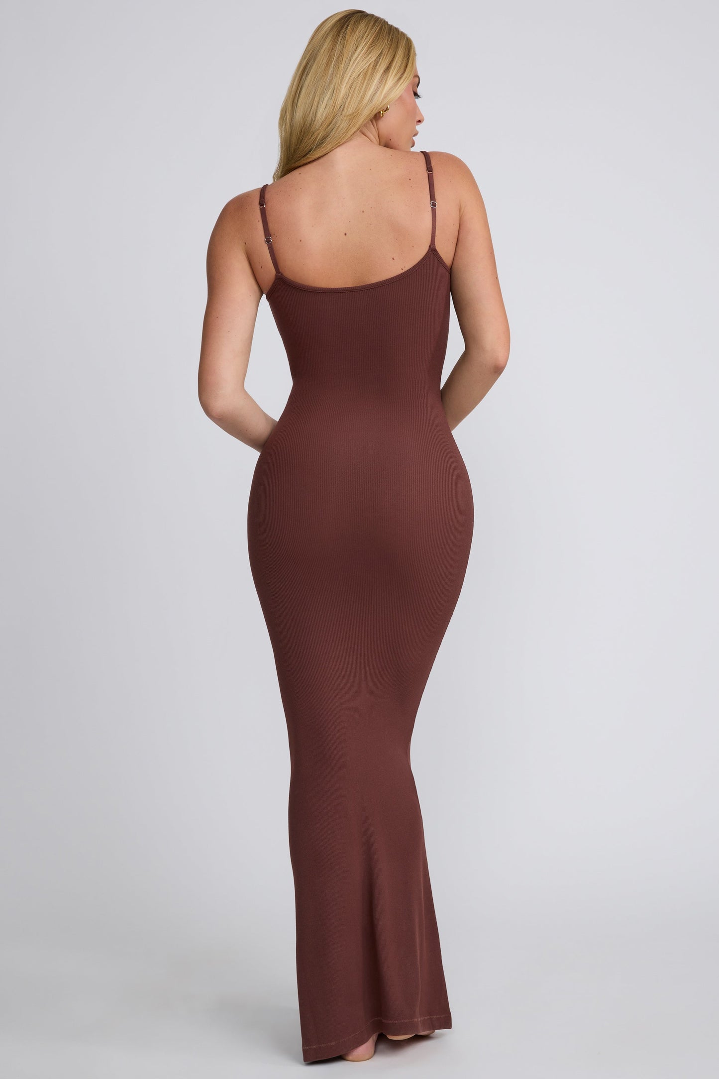 Modal Scoop-Neck Maxi Dress in Chocolate