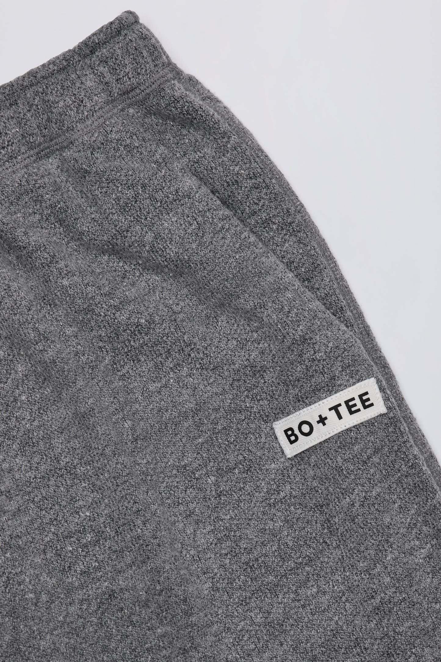 Textured Cotton Button Low-Rise Wide-Leg Joggers in Dark Grey